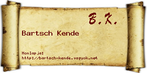 Bartsch Kende névjegykártya